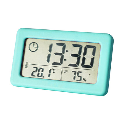 YD005 Mini Light and Thin LCD Screen Temperature/Humidity Meter Electronic Clock(Blue)-garmade.com