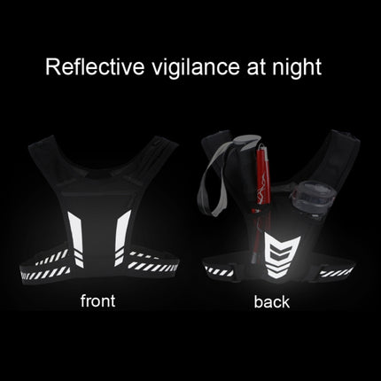 Sports Water Bottle Chest Bag Breathable Riding Night Running Reflective Backpack(Black Red)-garmade.com