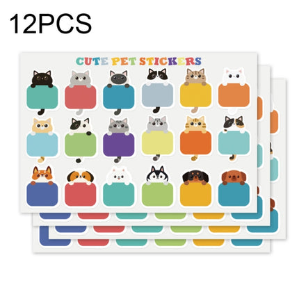 12 PCS Cute Cat Name Stickers Waterproof Children Stationery Stickers-garmade.com