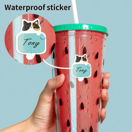 12 PCS Cute Cat Name Stickers Waterproof Children Stationery Stickers-garmade.com