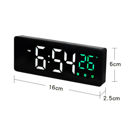 0715 Voice-activated LED Mute Date Temperature Display Electronic Clock(Black Shell Red Light)-garmade.com
