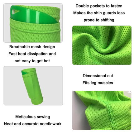 Football Shin Pads + Socks Sports Protective Equipment, Color: Green (L)-garmade.com