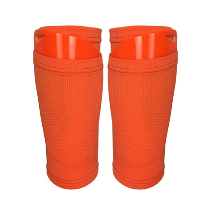 Football Shin Pads + Socks Sports Protective Equipment, Color: Orange (L)-garmade.com
