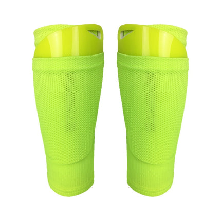 Football Shin Pads + Socks Sports Protective Equipment, Color: Fluorescent Green (L)-garmade.com