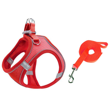 TM050 Pet Chest Strap Vest Type Breathable Reflective Traction Rope XXXS(Red)-garmade.com