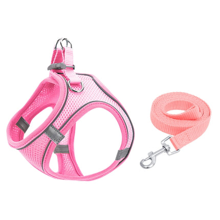 TM050 Pet Chest Strap Vest Type Breathable Reflective Traction Rope XXS(Pink)-garmade.com