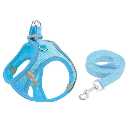 TM050 Pet Chest Strap Vest Type Breathable Reflective Traction Rope XS(Blue)-garmade.com