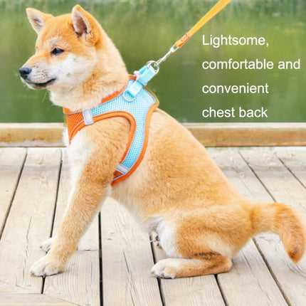 TM050 Pet Chest Strap Vest Type Breathable Reflective Traction Rope XS(Blue Pink)-garmade.com