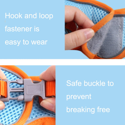 TM050 Pet Chest Strap Vest Type Breathable Reflective Traction Rope L(Blue Orange)-garmade.com