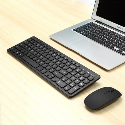MLD-568 Office Gaming Mute Wireless Mouse Keyboard Set(Black)-garmade.com