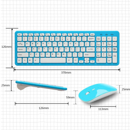 MLD-568 Office Gaming Mute Wireless Mouse Keyboard Set(Pink)-garmade.com