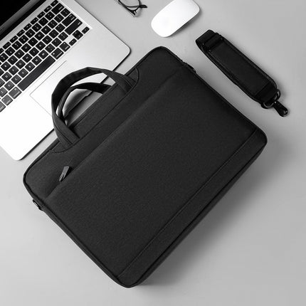 Airbag Thickened Laptop Portable Messenger Bag, Size: 14.1 inches(Black)-garmade.com