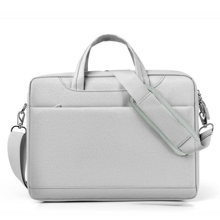 Airbag Thickened Laptop Portable Messenger Bag, Size: 15.6-16.1 inches(Light Gray)-garmade.com