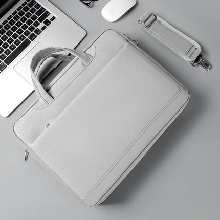 Airbag Thickened Laptop Portable Messenger Bag, Size: 15.6-16.1 inches(Light Gray)-garmade.com