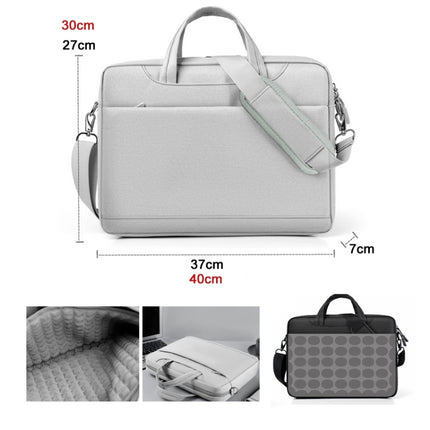 Airbag Thickened Laptop Portable Messenger Bag, Size: 15.6-16.1 inches(Light Gray)-garmade.com