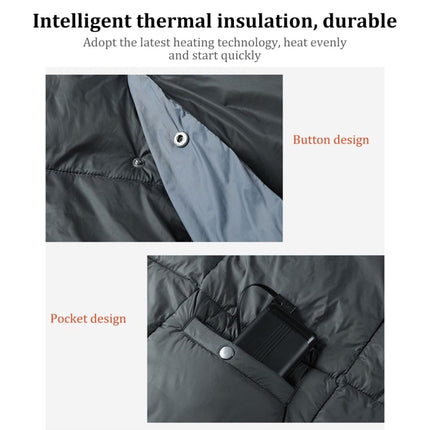 Multifunctional Heating Blanket USB Electric Blanket Outdoor Warm Electric Heating Shawl(Gray)-garmade.com
