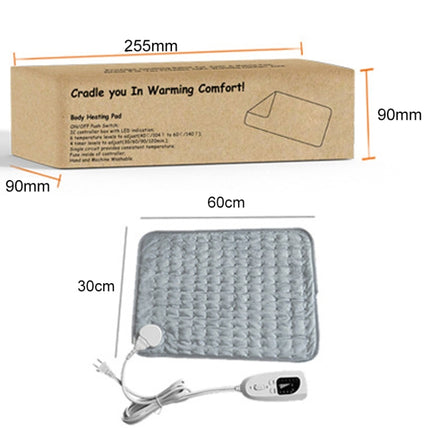 Home Physiotherapy Heating Pad Electric Heating Blanket, Size: 60x30cm, Plug Type: US Plug(Silver Gray)-garmade.com