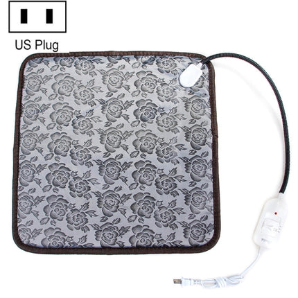 Waterproof Bite-proof Wear-resistant Adjustable Temperature Pet Electric Blanket, Specification: 45x45cm(US Plug Flower)-garmade.com