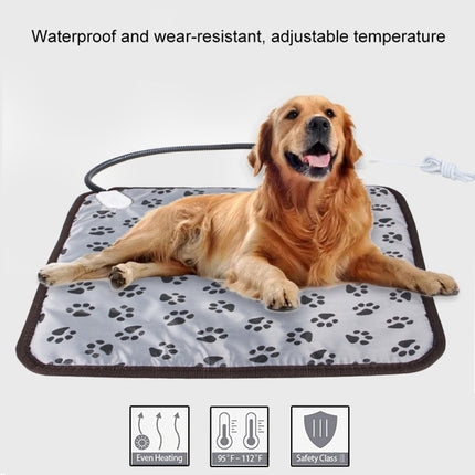 Waterproof Bite-proof Wear-resistant Adjustable Temperature Pet Electric Blanket, Specification: 45x45cm(AU Plug Flower)-garmade.com