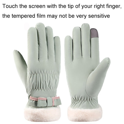 1 Pair YR205 Winter Warm Plus Fleece Mouth Driving Riding Sports Gloves, Size: Free Code(Khaki)-garmade.com