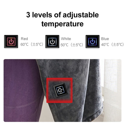 3-speed Temperature Control 8-zone Heating USB Electric Shawl Electric Blanket 150 x 85cm(Gray)-garmade.com
