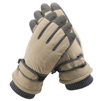 1 Pair WZ-204 Outdoor Warm And Windproof Thickened Cycling Sports Anti-fall Gloves, Size: Free Code(Coffee Gray)-garmade.com