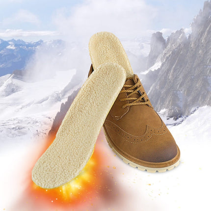 Imitation Lamb Wool Thickened Invisible Thermal Insole, Size: S(Cream Color)-garmade.com