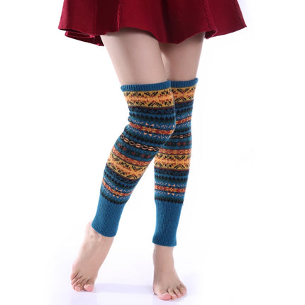 Winter Fluorescent Thickened Wool Pile Socks Women Over-the-knee Warm Leggings(Bottom Blue)-garmade.com