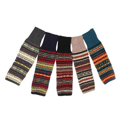 Winter Fluorescent Thickened Wool Pile Socks Women Over-the-knee Warm Leggings(Bottom Navy Blue)-garmade.com