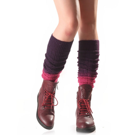 Autumn and Winter Women Soft Cashmere Gradient Pile Socks Boot Cover(Black)-garmade.com