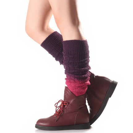 Autumn and Winter Women Soft Cashmere Gradient Pile Socks Boot Cover(Black)-garmade.com