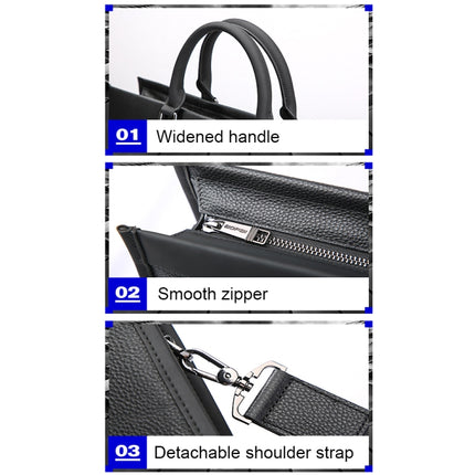 Bopai 11-98711 Multifunctional Business Waterproof Wearable Laptop Handbag(Black)-garmade.com