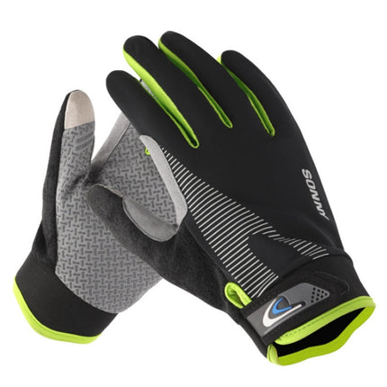 1 Pair QX0002 Sports Sunscreen Touch Screen Non-slip Wear Resistant Shock Absorbing Cycling Gloves, Size: Average code(Green)-garmade.com