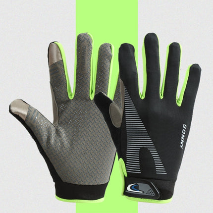1 Pair QX0002 Sports Sunscreen Touch Screen Non-slip Wear Resistant Shock Absorbing Cycling Gloves, Size: Average code(Green)-garmade.com