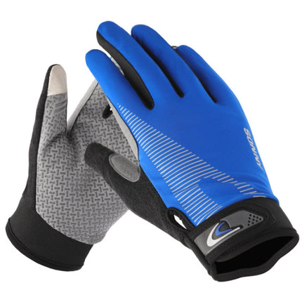 1 Pair QX0002 Sports Sunscreen Touch Screen Non-slip Wear Resistant Shock Absorbing Cycling Gloves, Size: Average code(Blue)-garmade.com