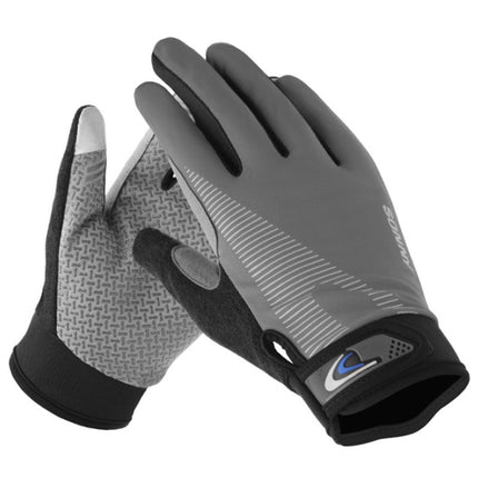 1 Pair QX0002 Sports Sunscreen Touch Screen Non-slip Wear Resistant Shock Absorbing Cycling Gloves, Size: Average code(Grey)-garmade.com