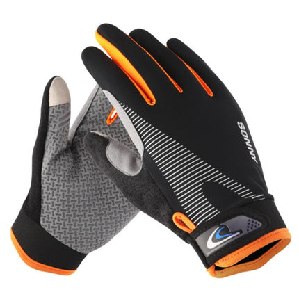 1 Pair QX0002 Sports Sunscreen Touch Screen Non-slip Wear Resistant Shock Absorbing Cycling Gloves, Size: Average code(Orange)-garmade.com