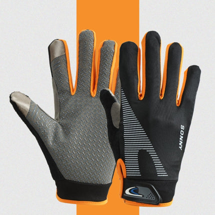 1 Pair QX0002 Sports Sunscreen Touch Screen Non-slip Wear Resistant Shock Absorbing Cycling Gloves, Size: Average code(Orange)-garmade.com