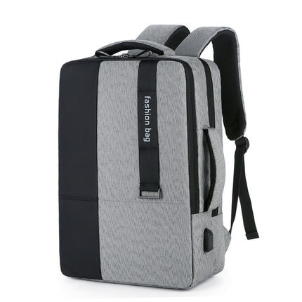 140 Large-capacity Business Commuter Laptop Backpack with USB Charging Interface(Grey)-garmade.com