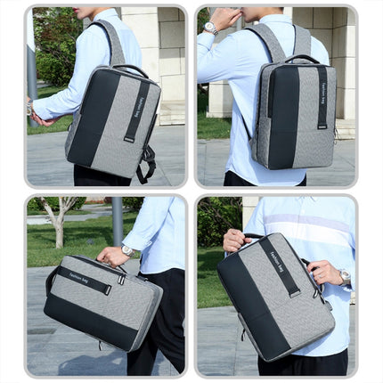 140 Large-capacity Business Commuter Laptop Backpack with USB Charging Interface(Black)-garmade.com