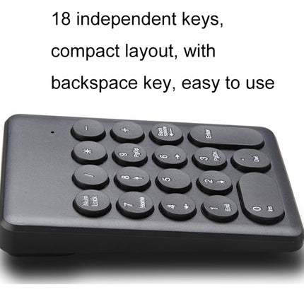 269 18 Keys Wireless Mini Numeric Keypad Accounting Bank Engineering Keypad(White)-garmade.com