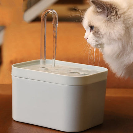 Cat Automatic Circulation Flow Drinking Fountain USB Anti-drying(Transparent)-garmade.com