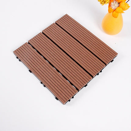 Outdoor Plastic Wood Waterproof Anti-corrosion Splicing Floor(Tea Color)-garmade.com