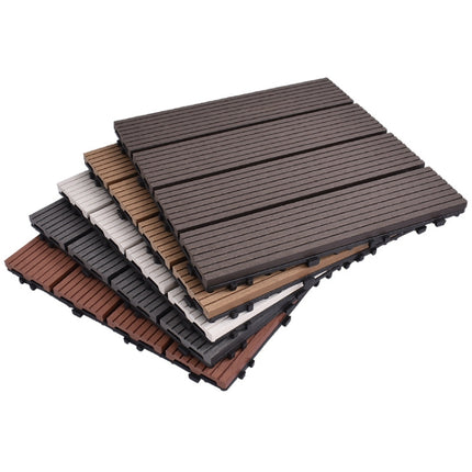 Outdoor Plastic Wood Waterproof Anti-corrosion Splicing Floor(Black)-garmade.com
