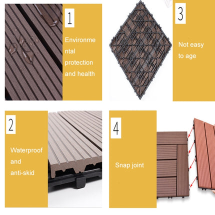 Outdoor Plastic Wood Waterproof Anti-corrosion Splicing Floor(Rosewood)-garmade.com