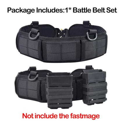 Outdoor Hunting Belt Nylon Waist Belt,Spec: With Bag Black-garmade.com