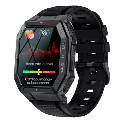 Heart Rate Blood Pressure Blood Oxygen Monitoring Outdoor Smart Bluetooth Watch(Black)-garmade.com
