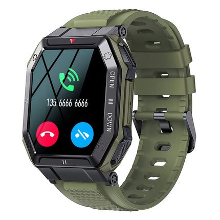 Heart Rate Blood Pressure Blood Oxygen Monitoring Outdoor Smart Bluetooth Watch(Green)-garmade.com