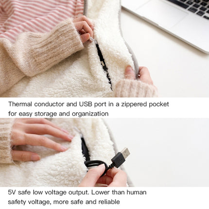 AI-540 72x115cm USB Body Warmer Blanket Office Heater Electric Heating Shawl(Gray Cat Stripes)-garmade.com