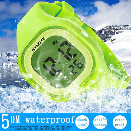 SYNOKE 66896 Multifunctional Detachable Waterproof Luminous Student Watch(Green)-garmade.com